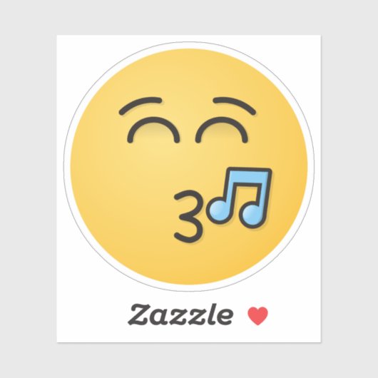 Sticker Visage sifflant avec yeux souriants (Feuille)