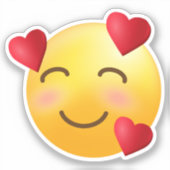 Sticker Visage souriant avec Coeurs Emoji (Recto)