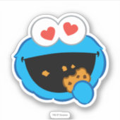 Sticker Visage souriant de biscuit aux yeux en forme de co (Devant)