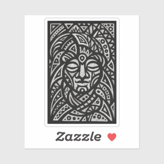 Sticker Visage tribal (Feuille)