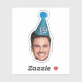 Sticker Visages customisés Photo Party casquette Anniversa (Feuille)
