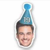 Sticker Visages customisés Photo Party casquette Anniversa (Devant)