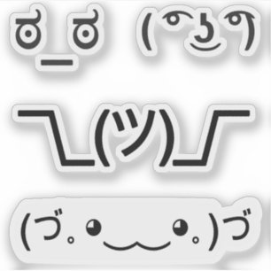Sticker Visages Kawaii Emoji émoticônes textuelles 4x ense