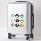 Sticker Visages Souriants Avec Musique (Sur valise)