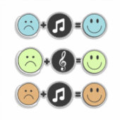 Sticker Visages Souriants Avec Musique (Devant)
