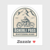 Sticker Visite en moto du col d'Ächerli (Feuille)