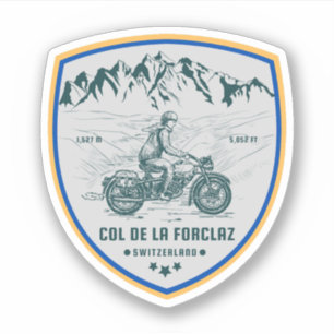 Sticker Visite en moto du Col de la Forclaz alpes suisses