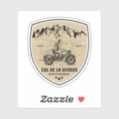 Sticker Visite en moto du Col de la Givrine swiss-alps (Feuille)