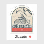 Sticker Visite en moto du Col de la Givrine swiss-alps (Feuille)