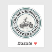 Sticker Visite en moto du Col de l'Aiguillon alpes suisses (Feuille)