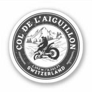 Sticker Visite en moto du Col de l'Aiguillon alpes suisses