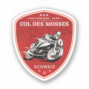 Sticker Visite en moto du Col des Mosses alpes suisses