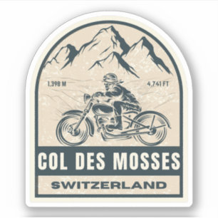 Sticker Visite en moto du Col des Mosses alpes suisses