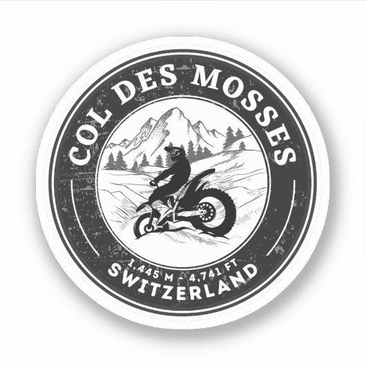 Sticker Visite en moto du Col des Mosses alpes suisses (Devant)