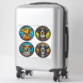 Sticker Vitrail de diverses races de chiens (Sur valise)