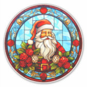 Sticker Vitrail ornement Père Noël de Noël-67672 (Devant)