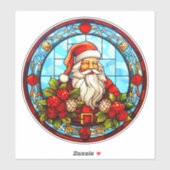 Sticker Vitrail ornement Père Noël de Noël-67672 (Feuille)