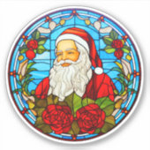 Sticker Vitrail ornement Père Noël de Noël-67673 (Devant)