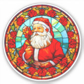 Sticker Vitrail Père Noël ornement de Noël-67680 (Devant)