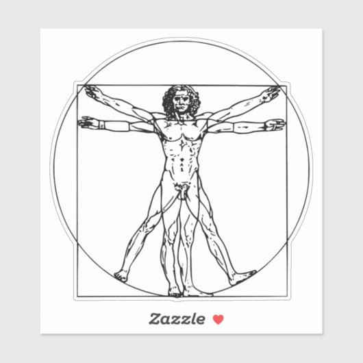 Sticker Vitruvian Man : Embrassez la sagesse intemporelle (Feuille)