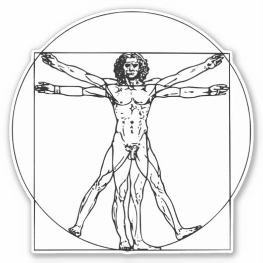 Sticker Vitruvian Man : Embrassez la sagesse intemporelle (Devant)