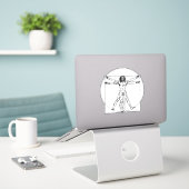 Sticker Vitruvian Man : Embrassez la sagesse intemporelle (Ordinateur portable sur le bureau)