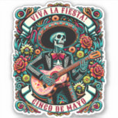 Sticker Viva La Fiesta ! Design Cinco de Mayo (Devant)