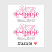 Sticker Viva Modern Magenta Script Nom Logo Influenceur (Feuille)