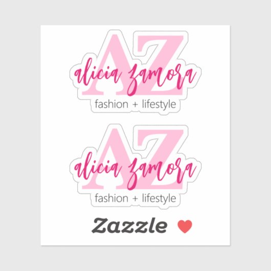 Sticker Viva Modern Magenta Script Nom Logo Influenceur (Feuille)