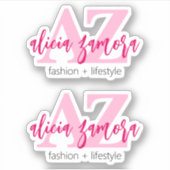 Sticker Viva Modern Magenta Script Nom Logo Influenceur (Devant)