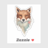 Sticker Vivid Fox Portrait - Majestic Forest Guardian (Feuille)