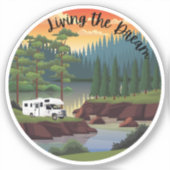 Sticker Vivre Le Rêve Avec Motorhome Classe C (Recto)