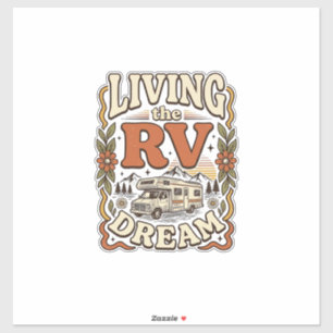 Sticker Vivre le rêve de la caravane Conception de chemise