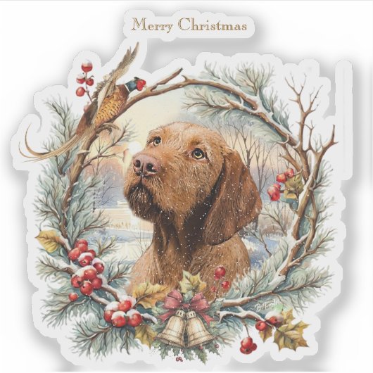 Sticker Vizsla Christmas  (Devant)