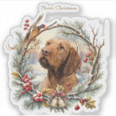 Sticker Vizsla Noël  (Devant)