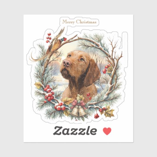Sticker Vizsla Noël  (Feuille)