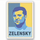 Sticker Vladimir Zelensky - Je suis avec l'Ukraine (Devant)
