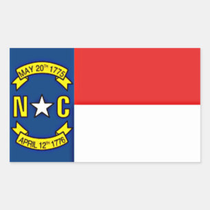 Sticker, Vlag van North Carolina, Rechthoekige Sticker
