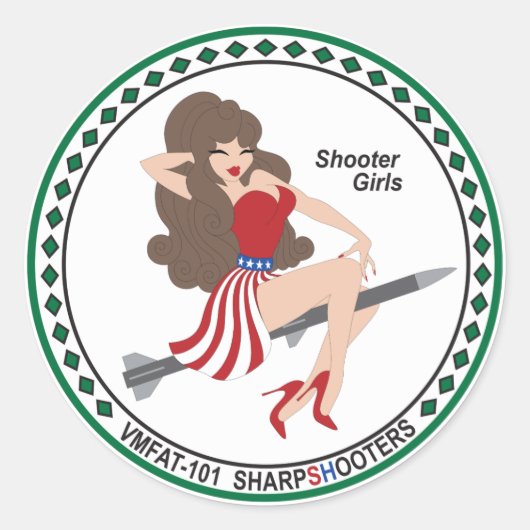 Sticker VMFAT-101 "Shooter Girls" - Janice (Devant)