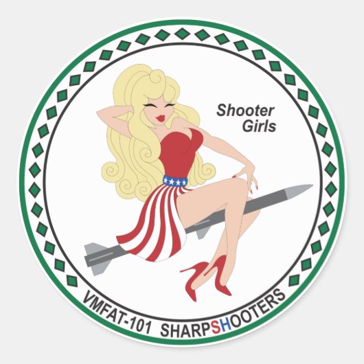 Sticker VMFAT-101 "Shooter Girls" - Kara (Devant)