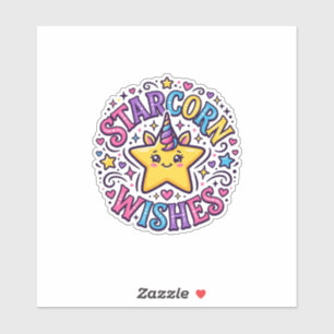 Sticker Vœux de licorne Starcorn impression commerciale à