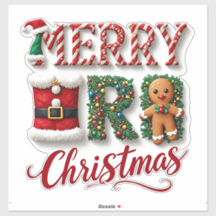 Sticker 🎄 Vœux de vacances au bonbon en forme de cane 🍪