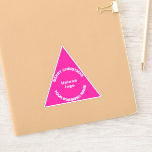 Sticker Vœux professionnels de Noël sur vinyle triangle ro