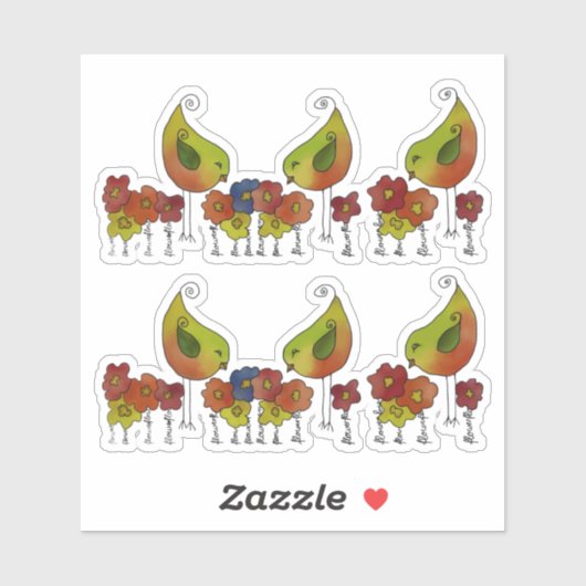 Sticker Vogelborte (Feuille)