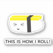 Sticker Voici comment je lance l'illustration du sushi (Devant)
