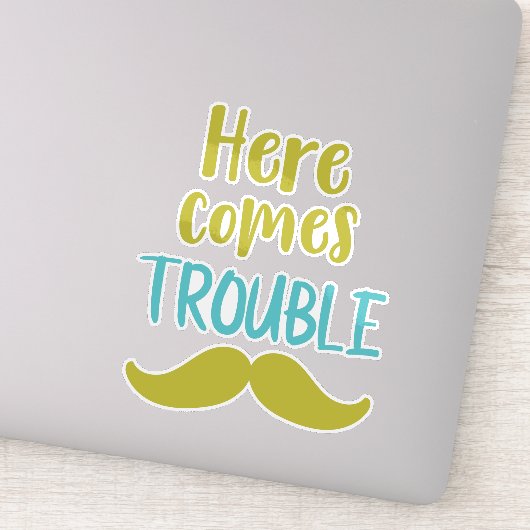 Sticker Voici Les Problèmes, Moustache, Moustache (Détail)