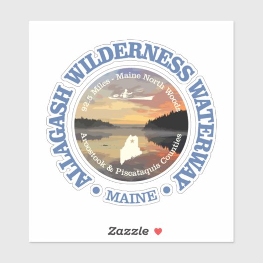 Sticker Voie navigable Allagash Wilderness (Feuille)