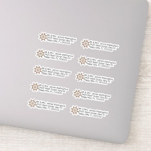 Sticker Voile de bateau à roue Adresse de retour (Détail)