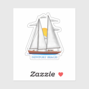 Sticker Voile nautique côtière de Newport Beach