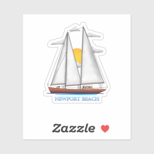 Sticker Voile nautique côtière de Newport Beach (Feuille)